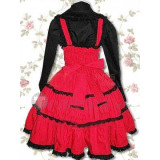 Cotton Red Lace Lolita Dress(CX385)