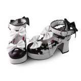 Black Square Heel Lolita Footwear