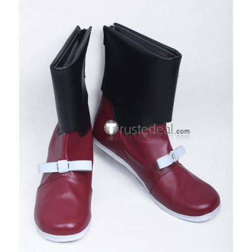 Rokka no Yuusha Chamo Rosso Black Red Cosplay Shoes Boots