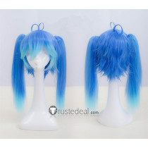 Mekakucity Actors Kagerou Project NO.6 Ene Blue Cosplay Wig Ponytails