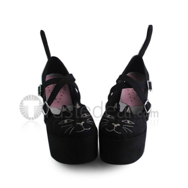 Coffee Velvet High Platform Lolita Shoes