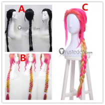 Nanbaka Uno Liang Pink Blonde Black Cosplay Wigs