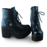 Black Square Heels Lolita Boots