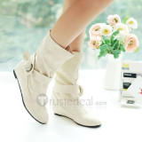 Top quality PU flat heel pumps boots(JY63)