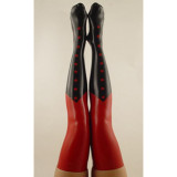 Black Red Natural Latex Stockings
