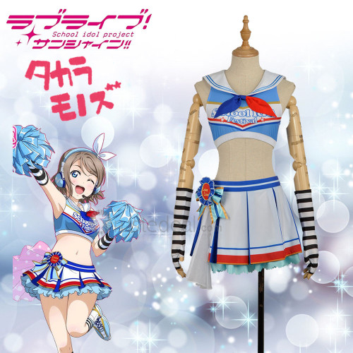 LoveLive Sunshine Aqours Yoshiko Ruby Chika Dia Riko Kanan Hanamaru You Mari Cheerleaders Cosplay Costumes