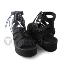 Black Velvet High Platform Lolita Sandals