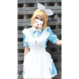 Vocaloid Kagamine Rin Blue White Maid Cosplay Costume