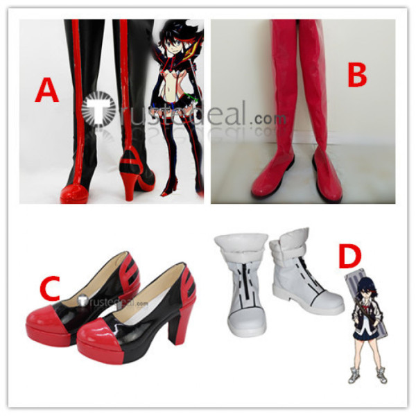 Kill la Kill Ryuko Matoi Senketsu Kisaragi Version Red Fighting White Cosplay Shoes Boots