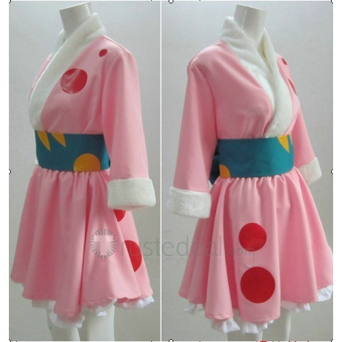 K-On! Yui Hirasawa Cute Pink Concert Kimono Cosplay Costume
