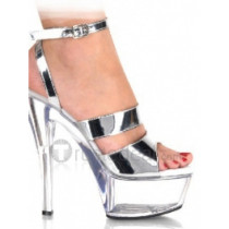 Slick-Surfaced Leather Upper High Heel Open-toes Platform Sexy Sandals(99-05)