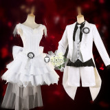 Black Butler Kuroshitsuji Ciel Phantomhive Elizabeth Wedding Bride Groom White Gown Dress Cosplay Costume