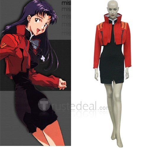 Neon Genesis Evangelion Misato Katsuragi Red Cosplay Costume