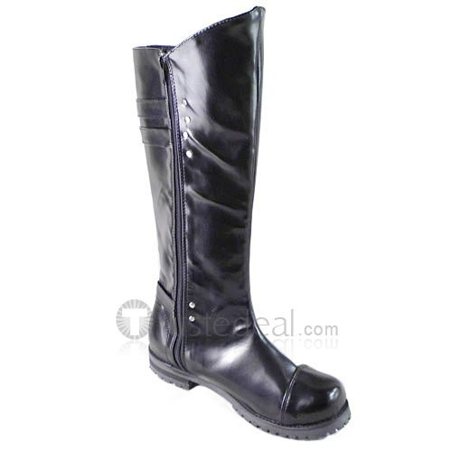 Black Cosplay Boots with Zipper