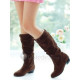 Top quality PU medium heel pumps boots(JY810)