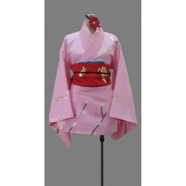 Gintama Kyubei Yagyu Pink Kimono Cosplay Costume