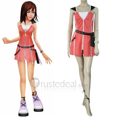 Kingdom Hearts 2 Kairi Pink Dress Cosplay Costume