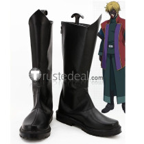 Mobile Suit Gundam 00 Graham Aker Black Cosplay Shoes Boots