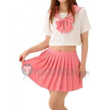 Pink Short Sleeves School Uniform Cosplay Costume
