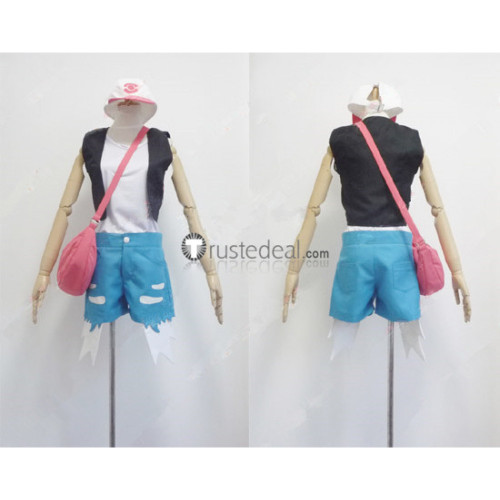 Pokemon Black and White Hilda Touko Black Blue Cosplay Costume