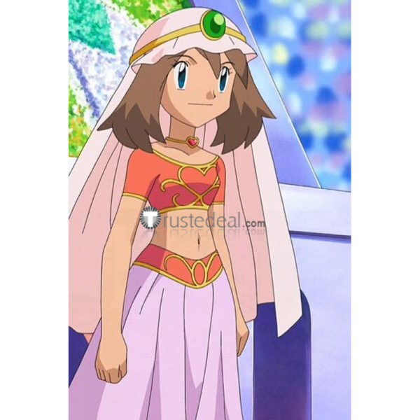 Pokemon May Wallace Cup Contest Battling Arabian Pink cosplay costume