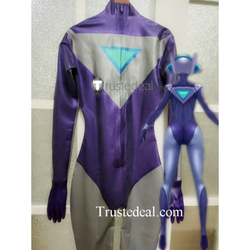 League of Legends LOL DJ Sona Latex Suit Purple Cosplay Costume