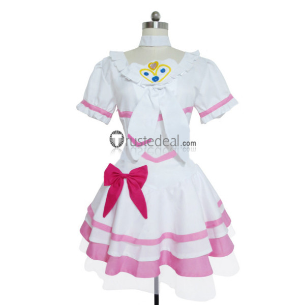 HeartCatch PreCure Cure Rhythm White Pink Cosplay Costume