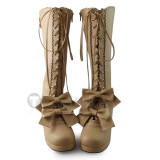 Double Layer Bows Lolita Boots