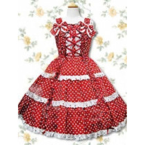 Cotton Red Sleeveless Lolita Dress(CX342)