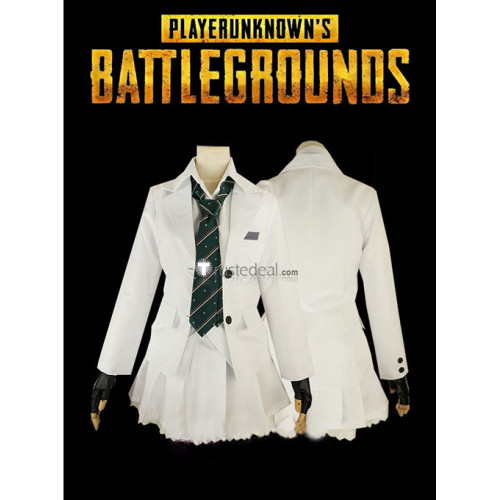PUBG PlayerUnknown's Battlegrounds White School Uniform Cosplay costume