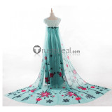 Frozen Fever Disney Princess Anna and Elsa Green and Blue Cosplay Costume