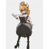 Super Mario Bros Bowsette Princess Bowser Black Lace Cosplay Costume 2