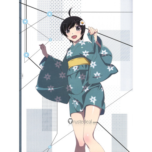Nisemonogatari Tsukihi Araragi Kimono Cosplay Costume