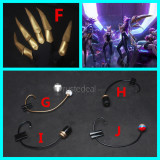 League of Legends KDA Skins Akali KaiSa Ahri Evelynn Hat Mask Headset Mic Claws Props Cosplay Accessories
