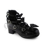 Sweet Bows Black Lolita Shoes