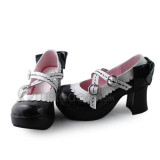 Pink Cross Straps Lolita Shoes