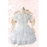 Date A Live Kurumi Tokisaki White Lolita Dress Cosplay Costume