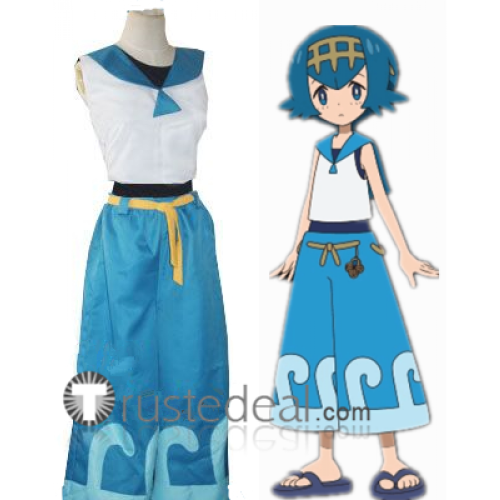 Pokemon Sun and Moon Trial Captain Lana Blue Cosplay Costume