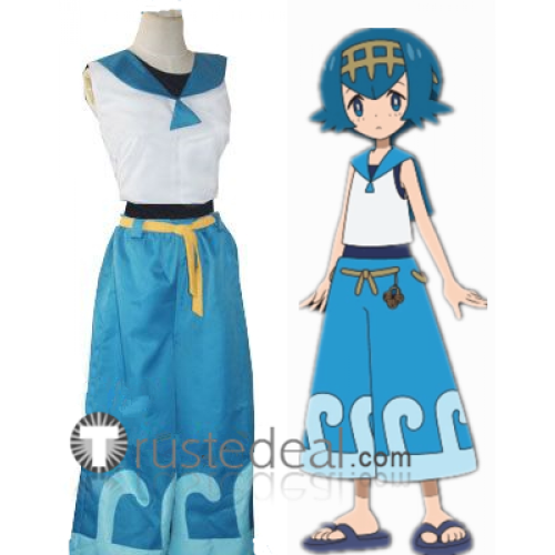 Pokemon Sun and Moon Trial Captain Lana Blue Cosplay Costume
