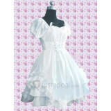 Cotton White Short Puff Sleeves Lolita Dress