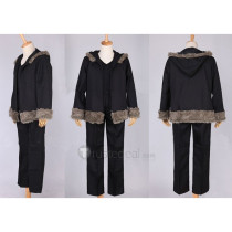 Durarara!! Izaya Orihara Black Cosplay Costume with Fur