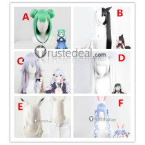 Vtuber Virtual Youtubers Kagura Mea Nana Usada Pekora Shirakami Fubuki Uruha Rushia Alice Mana Green White Cosplay Wigs