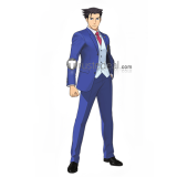 Gyakuten Saiban 4 Apollo Justice Ace Attorney Phoenix Wright Blue Cosplay Costumes