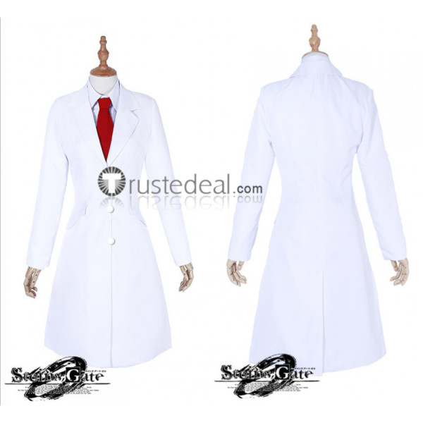 Steins Gate Makise Kurisu White Lab Coat Cosplay Costume