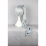RWBY 7 Weiss Schnee Long Silver Ponytail Cosplay Wigs