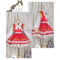 Touhou Project Chen Lolita Red Dress Cosplay Costume