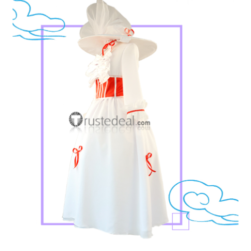 Disney Film Mary Poppins White Dress Cosplay Costume