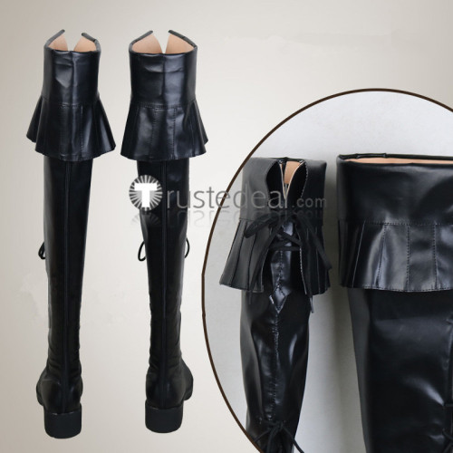 Final Fantasy 14 Ysayle Dangoulain Lady Iceheart Black Cosplay Boots Shoes