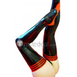 Stylish Black Red Natural Latex Stockings