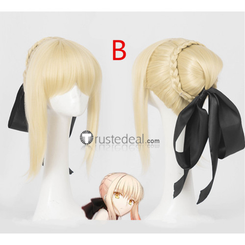 Fate Stay Night Black Saber Alter Pale Blonde Cosplay Wig